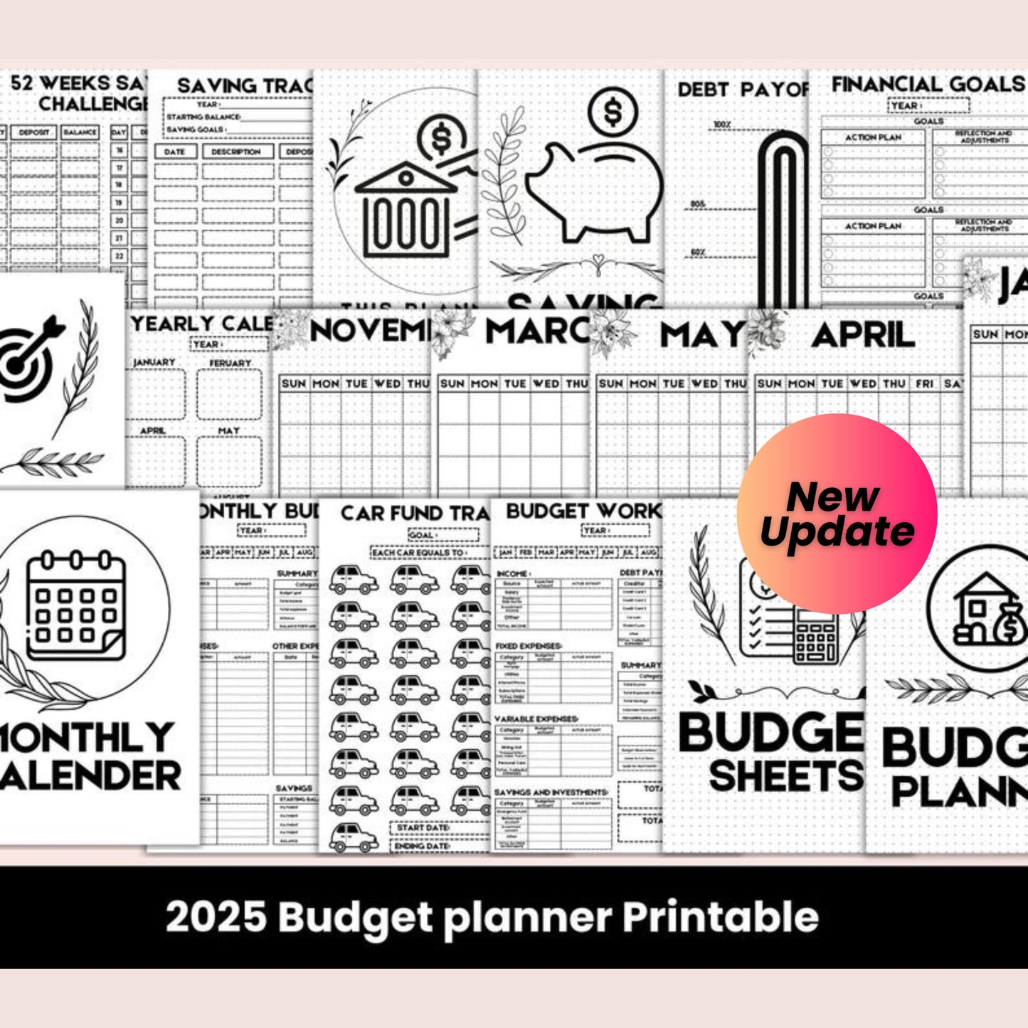 2025 Budget Finance Planner Bundle Printable | Digital Weekly Budget Planner | Financial Organizer & Budget Binder | A4 & A5 PDF