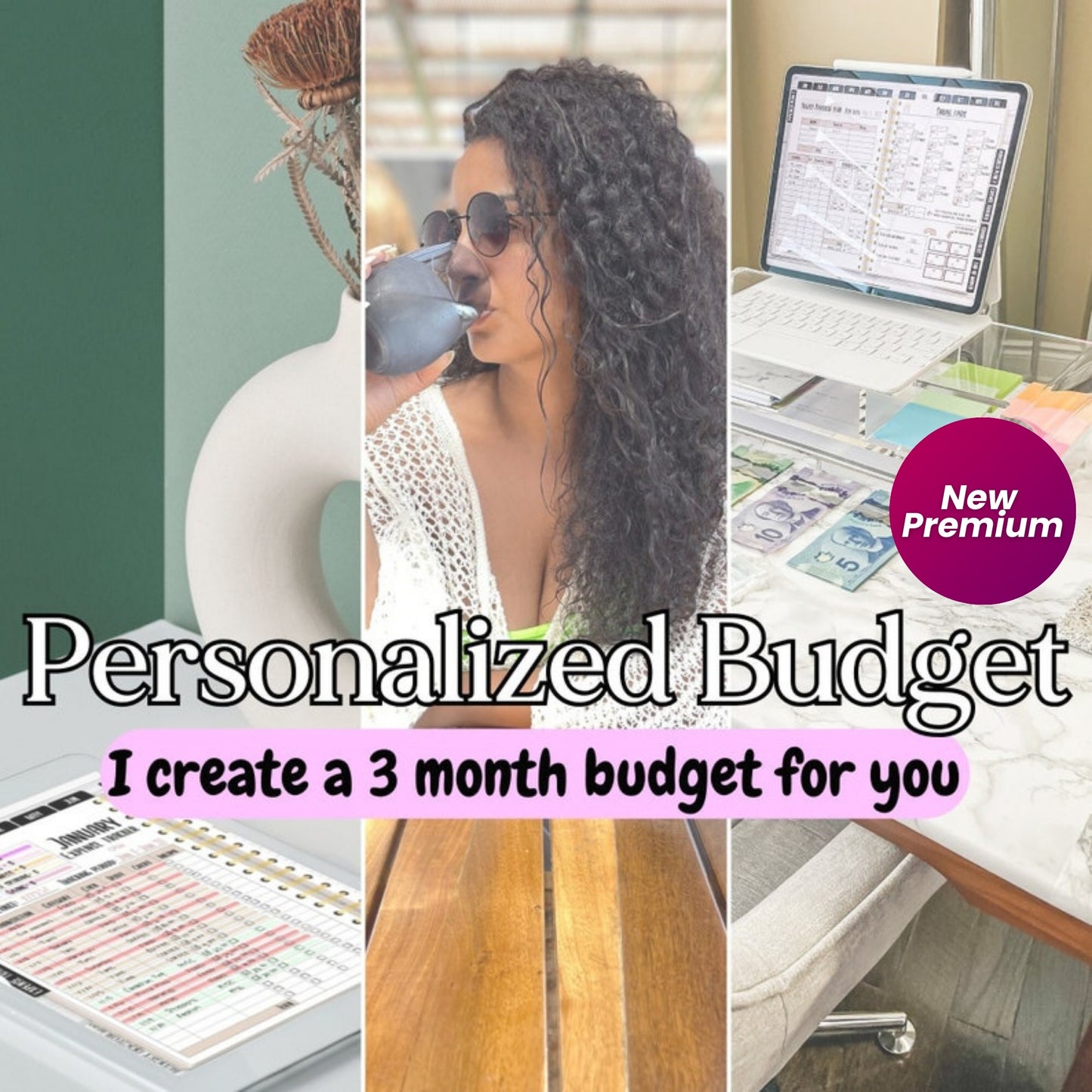 Personalized Custom Budget | 3-Month Budget Plan with Paycheck Schedules, ADHD-Friendly Goals & Savings Tracker