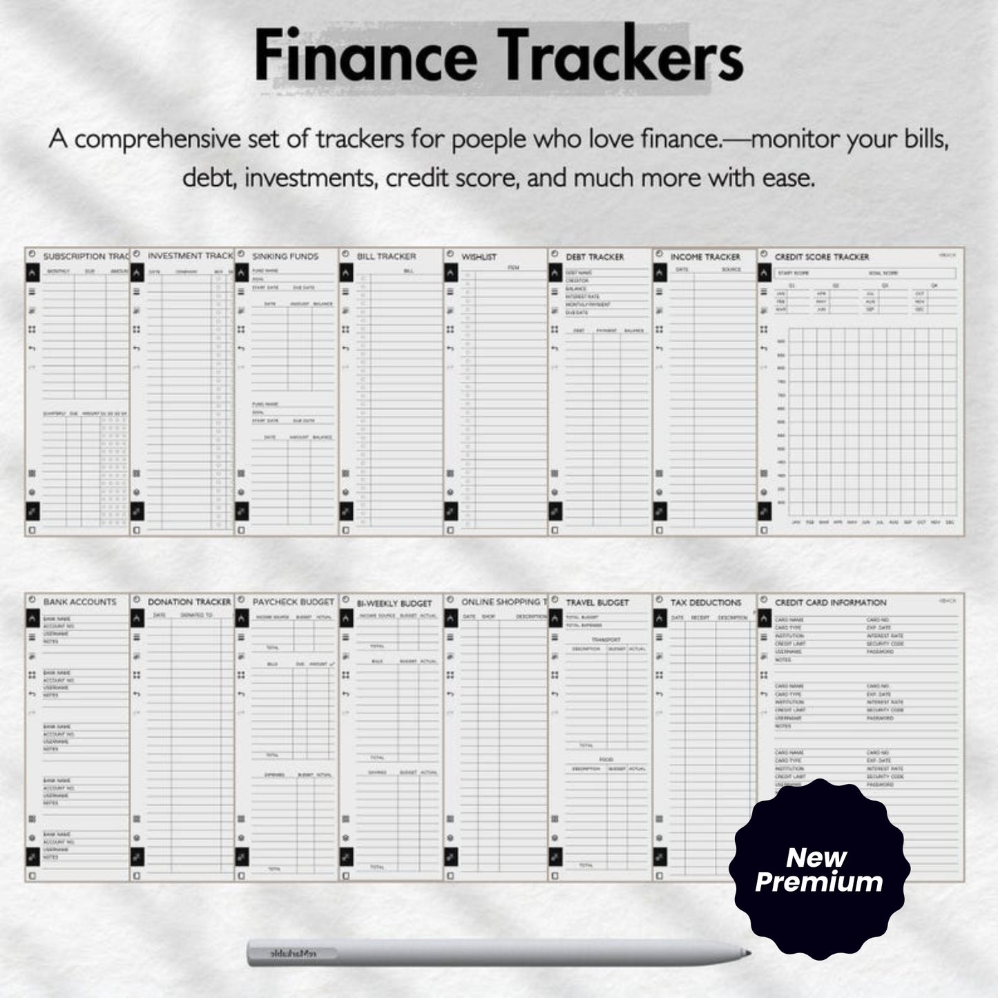 Financial Planner for reMarkable 2 | 2025 Budget Planner | Expense Tracker | Savings & Paycheck Tracker | Digital Download