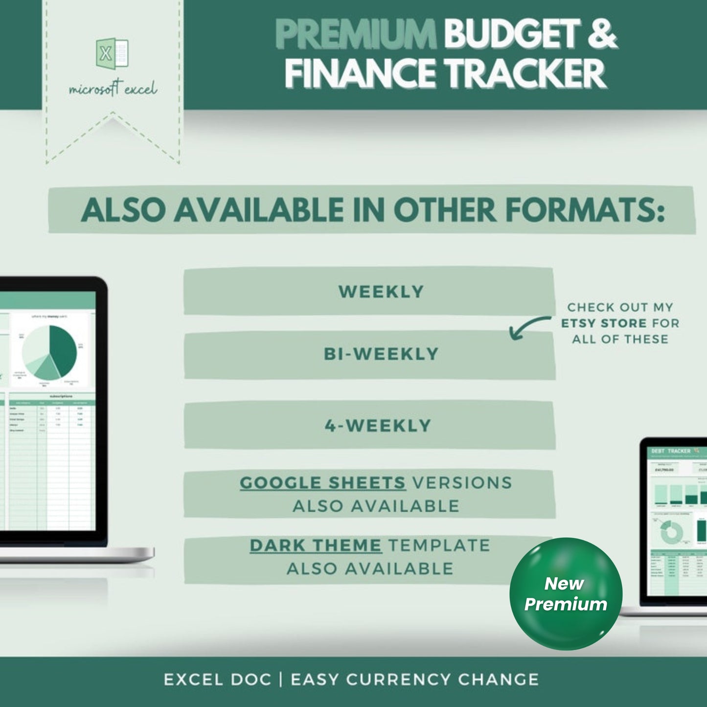 Excel Premium Budget & Finance Tracker | Monthly & Annual Budget Spreadsheet | Savings, Debt & Finance Organizer