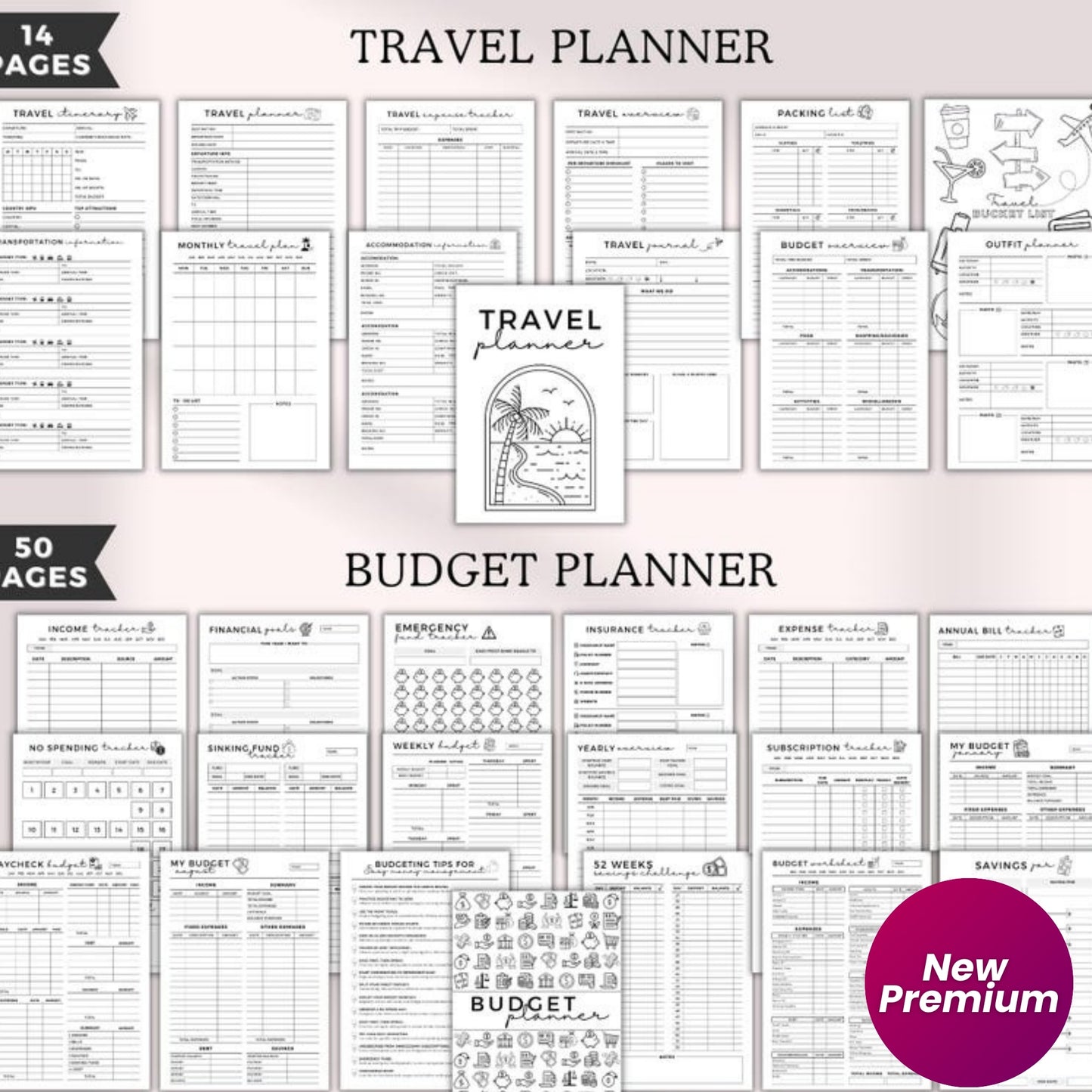 Mega ADHD Life Planner Bundle 2025 | 15-in-1 Printable A4 A5 Inserts | Productivity, Wellness, Goal, Budget & More | 300+ Pages