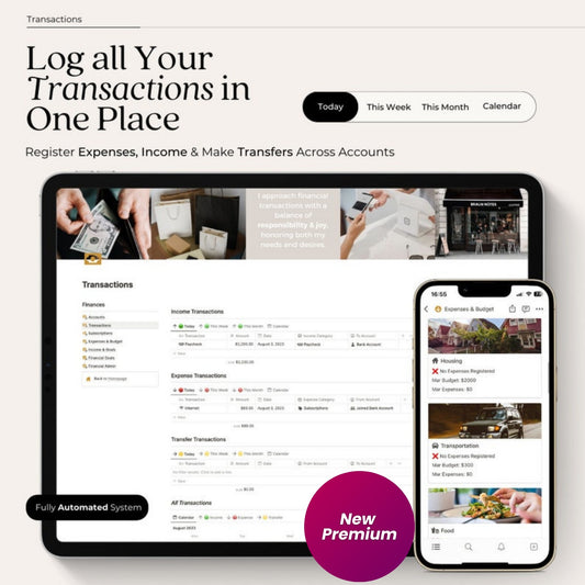 Finance Tracker Notion Template | Personal & Business Financial Planner | Budgeting, Subscriptions, Debt & Income Goals