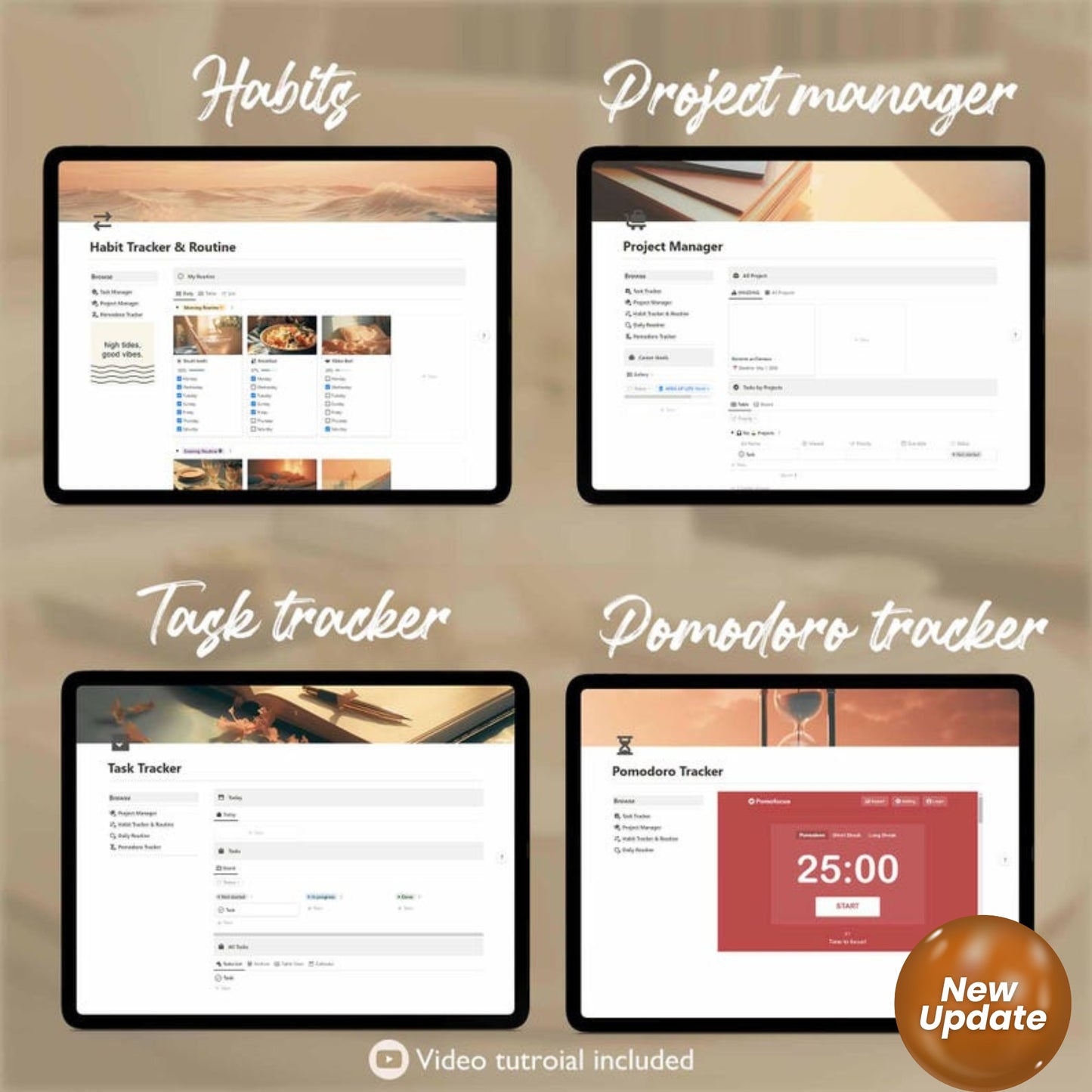 2025 Notion Life Planner | All-In-One Aesthetic Notion Dashboard Template | Ultimate Digital Organizer