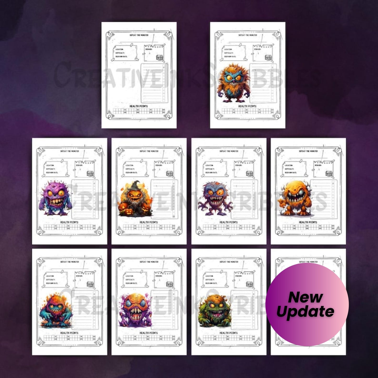 ADHD Cleaning Checklist Game – Printable Chore Challenge for Kids & Adults | Monster Hunt Cleaning Planner | Digital Download PDF