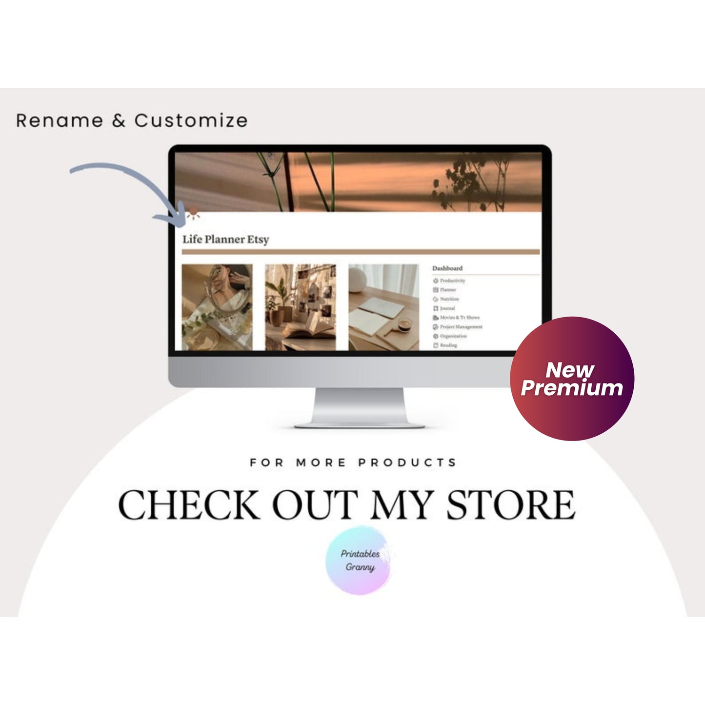 Notion Life Planner Dashboard | Aesthetic All-in-One Notion Planner | Editable Digital Template