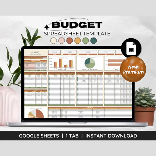 Paycheck, Biweekly, Weekly & Monthly Budget Spreadsheet | Google Sheets Digital Finance Planner | Personal & Family Budget Template