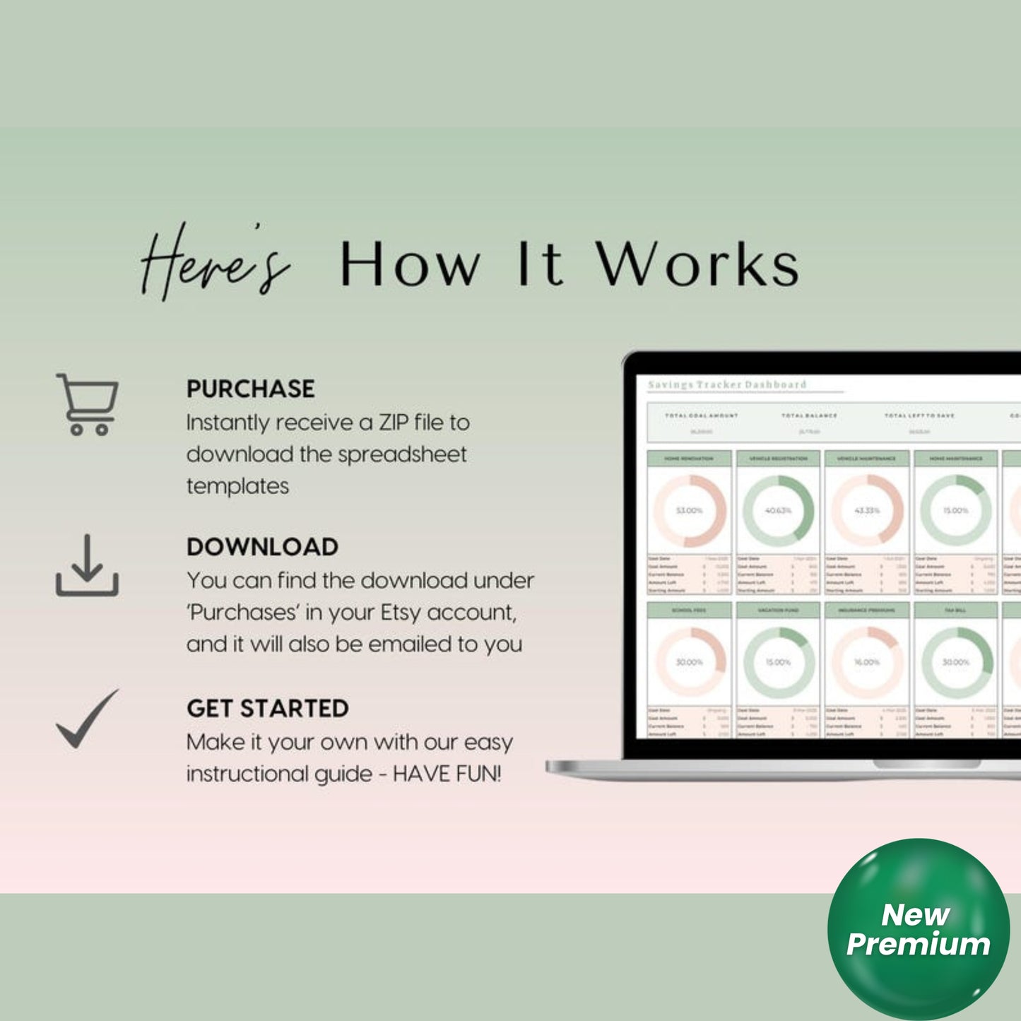 Savings Tracker Spreadsheet Excel & Google Sheets | Sinking Funds Tracker | Cash Savings Planner | Personal Finance Goal Tracker