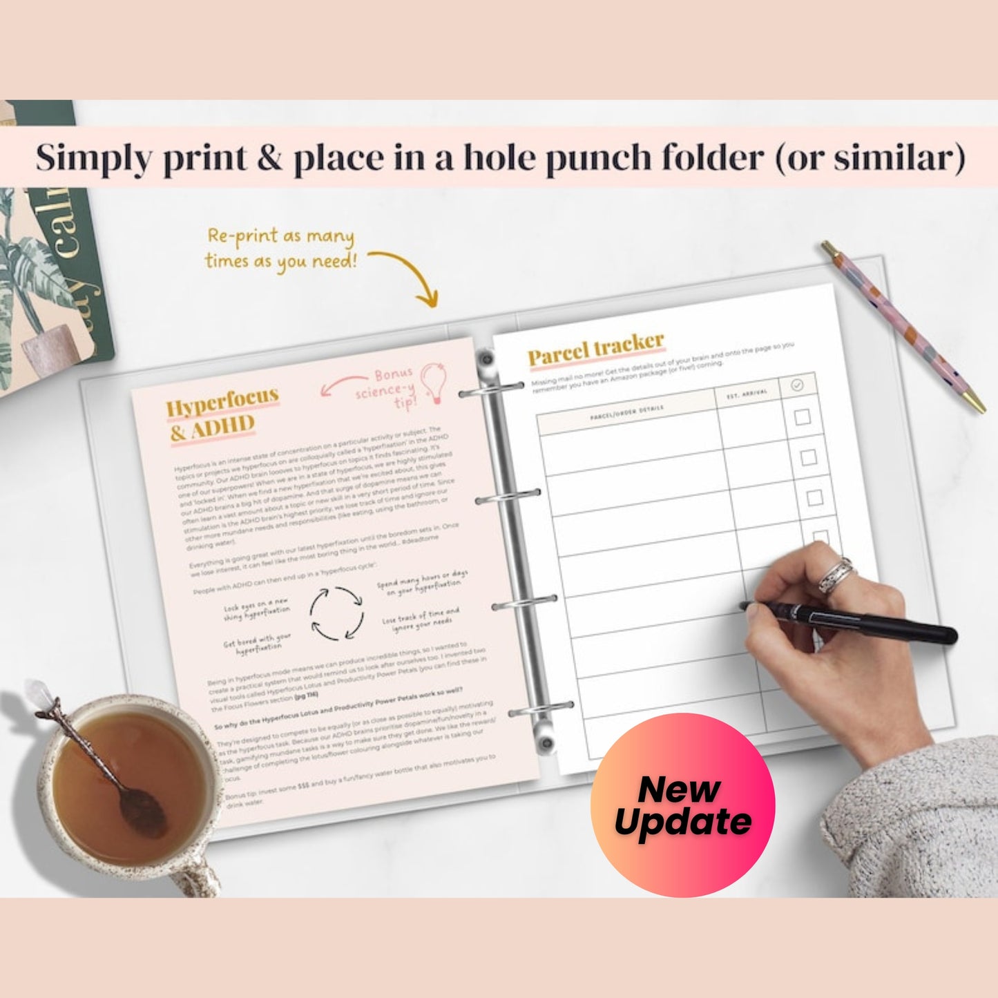 ADHD Printable Planner (Created by an ADHDer) – 205-Page Adult ADHD Daily Organizer, Self-Care & Growth Journal – 2025 & Beyond