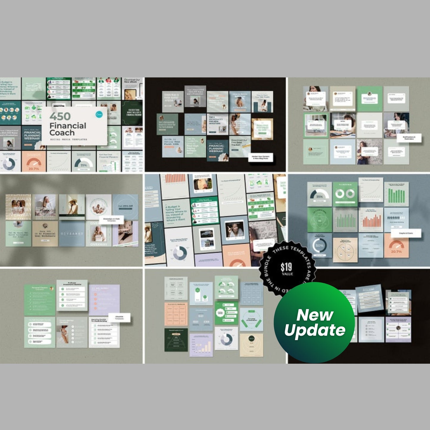650+ Financial Coaching Canva Templates Bundle | Financial Freedom Digital Course, Workbooks & Social Media Templates | With Real Content