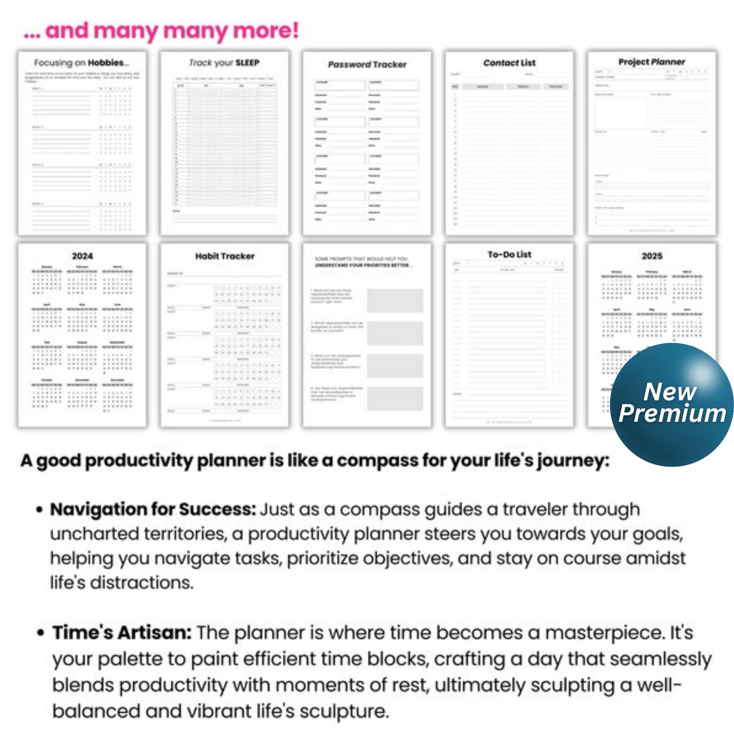 2025 Daily Productivity Planner | Printable & Digital PDF | Goal Setter, Finance Tracker, Life Organizer, ADHD-Friendly Schedule