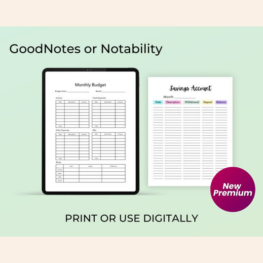 Monthly Budget & Printable Finance Tracker | Minimalist Monthly Budget Template | 16 Page Budget Planner | 4 Sizes | Instant Download