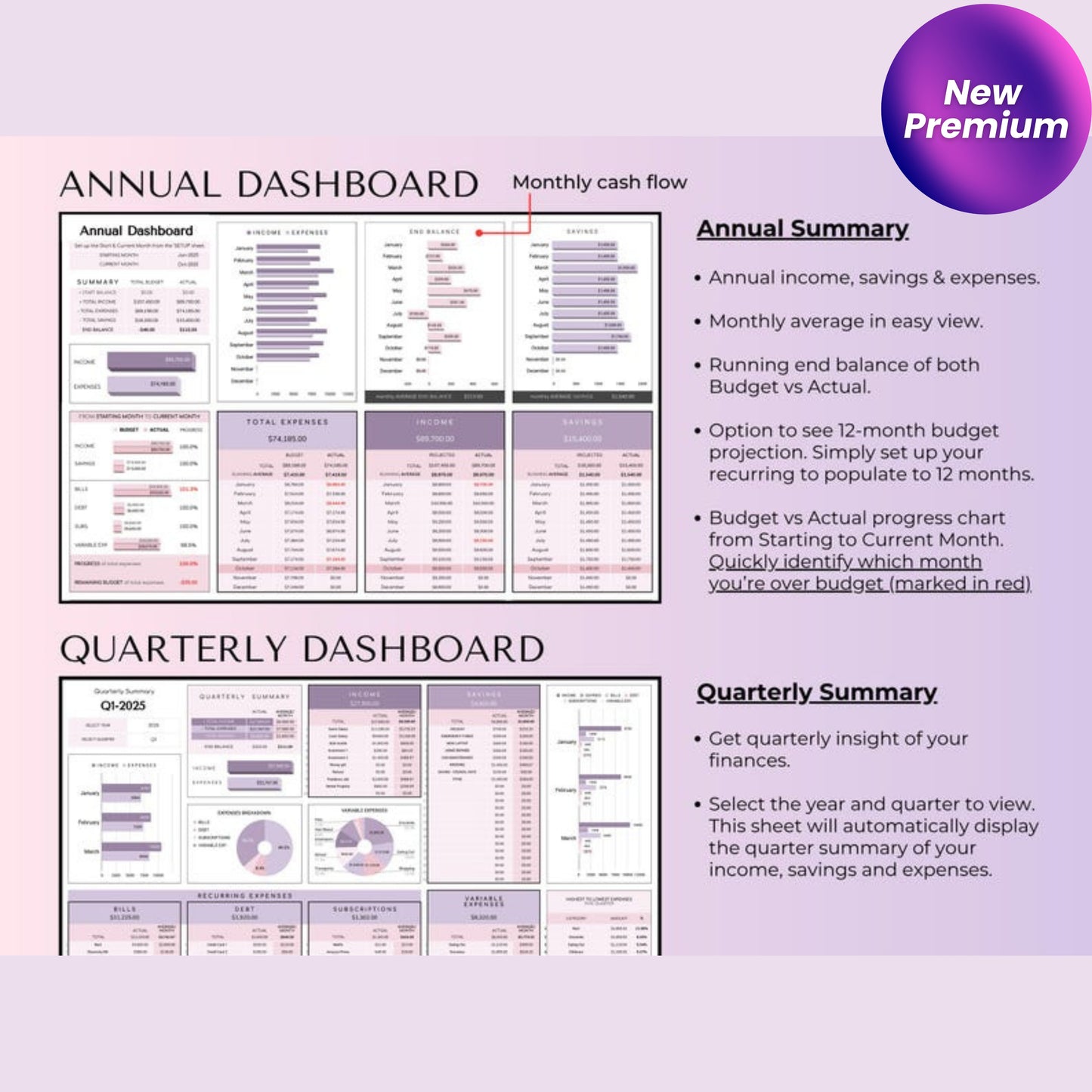 Ultimate Annual Budget Spreadsheet for Google Sheets | Family Budget Planner | Monthly Budget | Bill, Savings & Debt Tracker