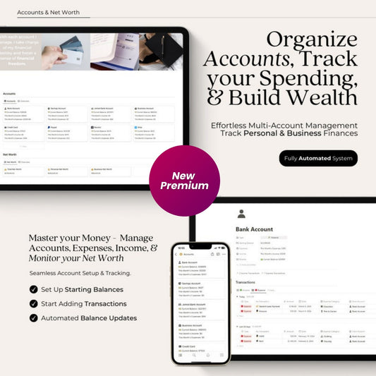 Finance Tracker Notion Template | Personal & Business Financial Planner | Budgeting, Subscriptions, Debt & Income Goals