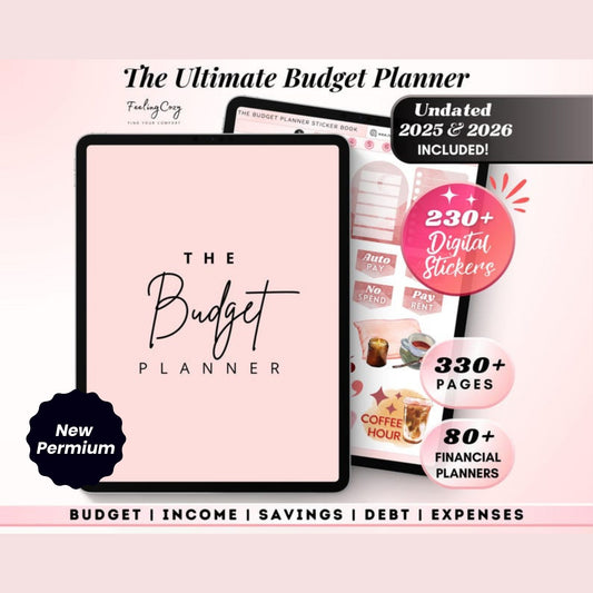 Digital Budget Planner | Biweekly, Paycheck & Monthly Budget Template for GoodNotes | Financial Planner for iPad | 330+ Pages PDF