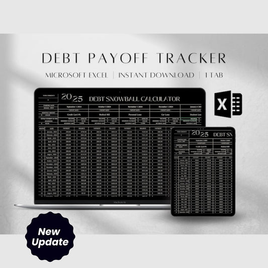 Debt Snowball Template | Debt Payoff Calculator Spreadsheet | Budget Excel | Personal Finance Planner | Debt Tracker Sheet