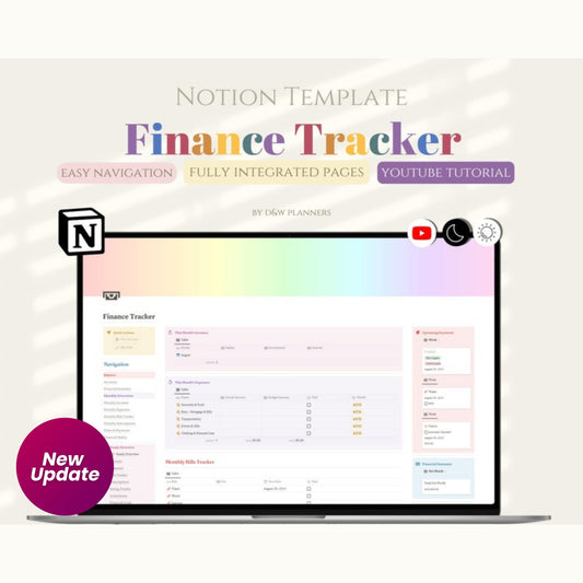 Notion Template Personal Finance Tracker | Budget, Income & Expense Tracker | Notion Finance Planner | Digital Download