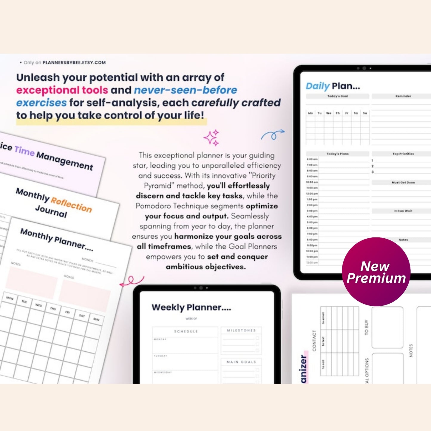 2025 Daily Productivity & Goal Planner | ADHD Schedule, Finance & Self-Care Organizer | Printable & Digital Download
