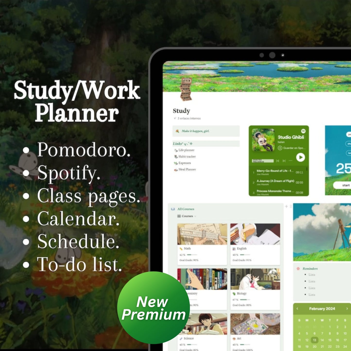 Studio Ghibli Aesthetic Notion Life Planner 2024 – Anime Themed Digital Personal Planner Template