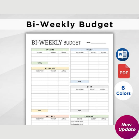 Biweekly Budget Planner | Printable Paycheck Budget Tracker | Budget by Paycheck | Personal Finance Planner