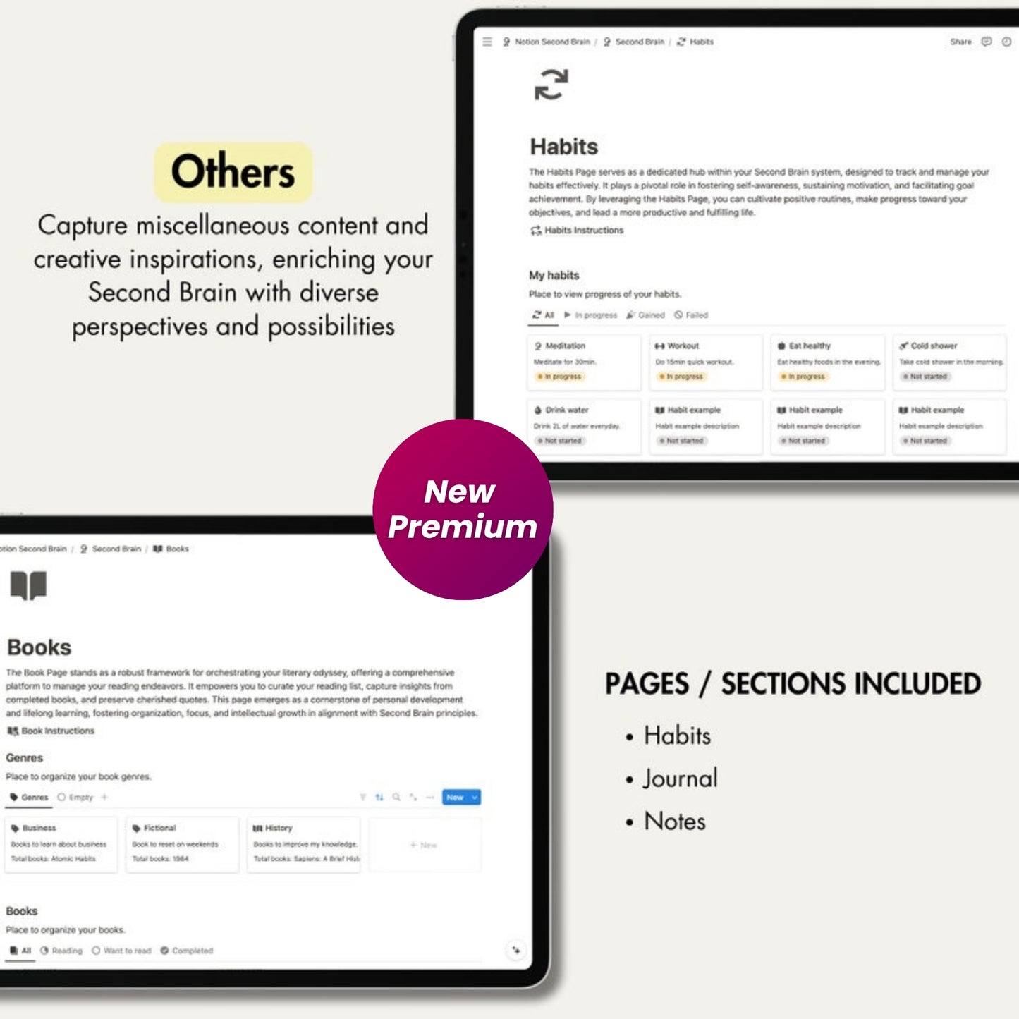 Second Brain Notion Planner – Boost Focus, Organize Your Life, and Manage Tasks with Ease