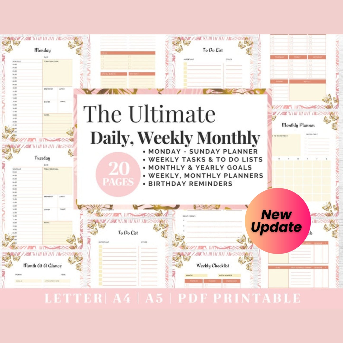 ADHD Planner Bundle | Adult ADHD Life Organizer | Printable Journal Templates in US Letter, A4 & A5