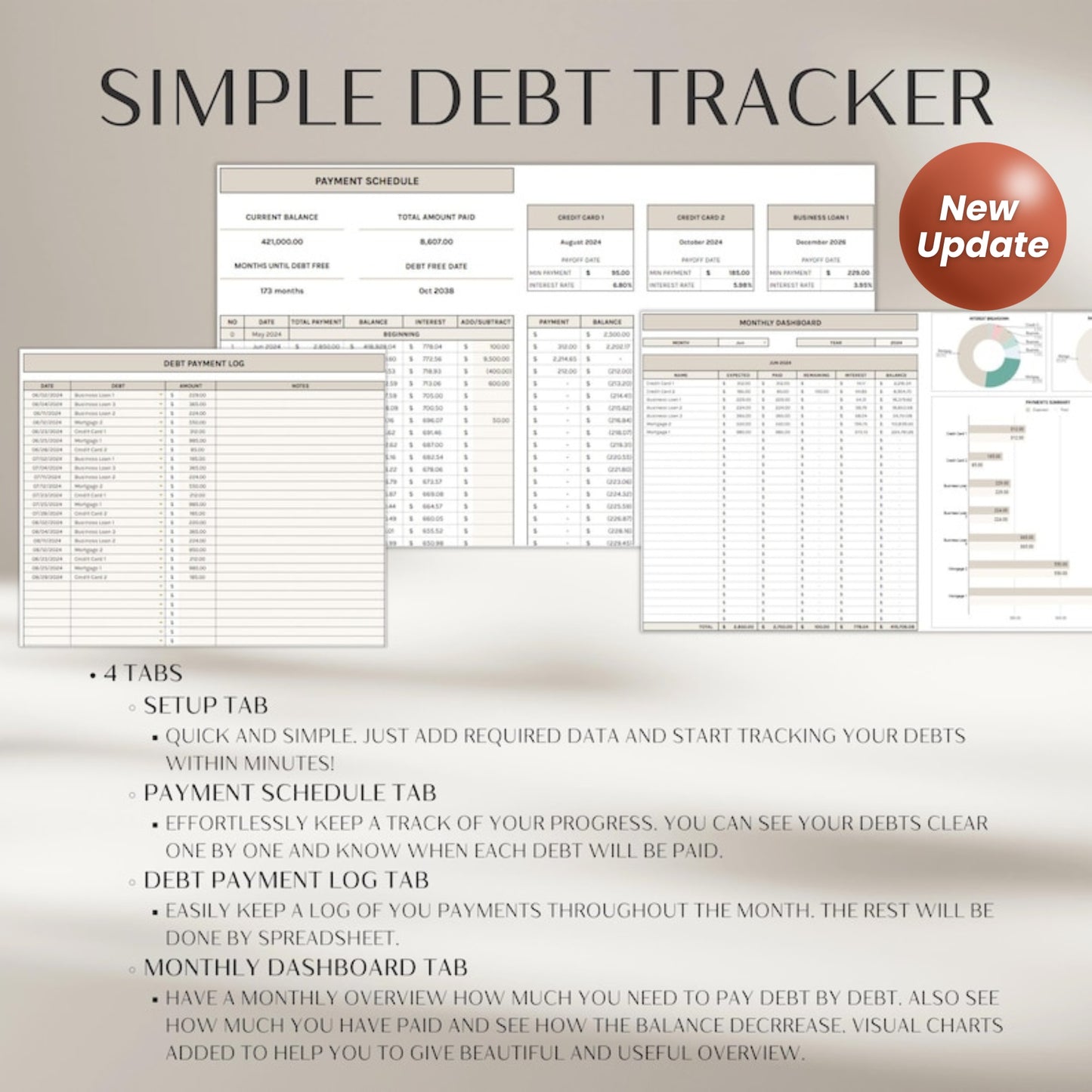 PLR Digital Monthly Budget Spreadsheet Bundle | Budget Planner Excel & Google Sheets Templates | Debt Payoff, Income Tracker, Financial Organizer