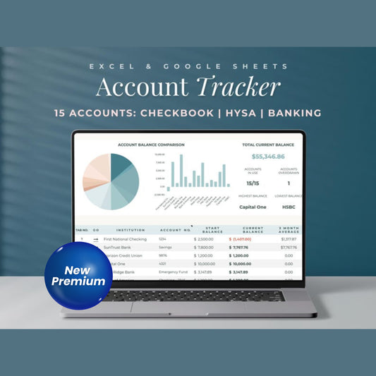 Bank Account Checkbook Register – Google Sheets & Excel Digital Expense Tracker | Personal Finance Log & Budget Planner Template