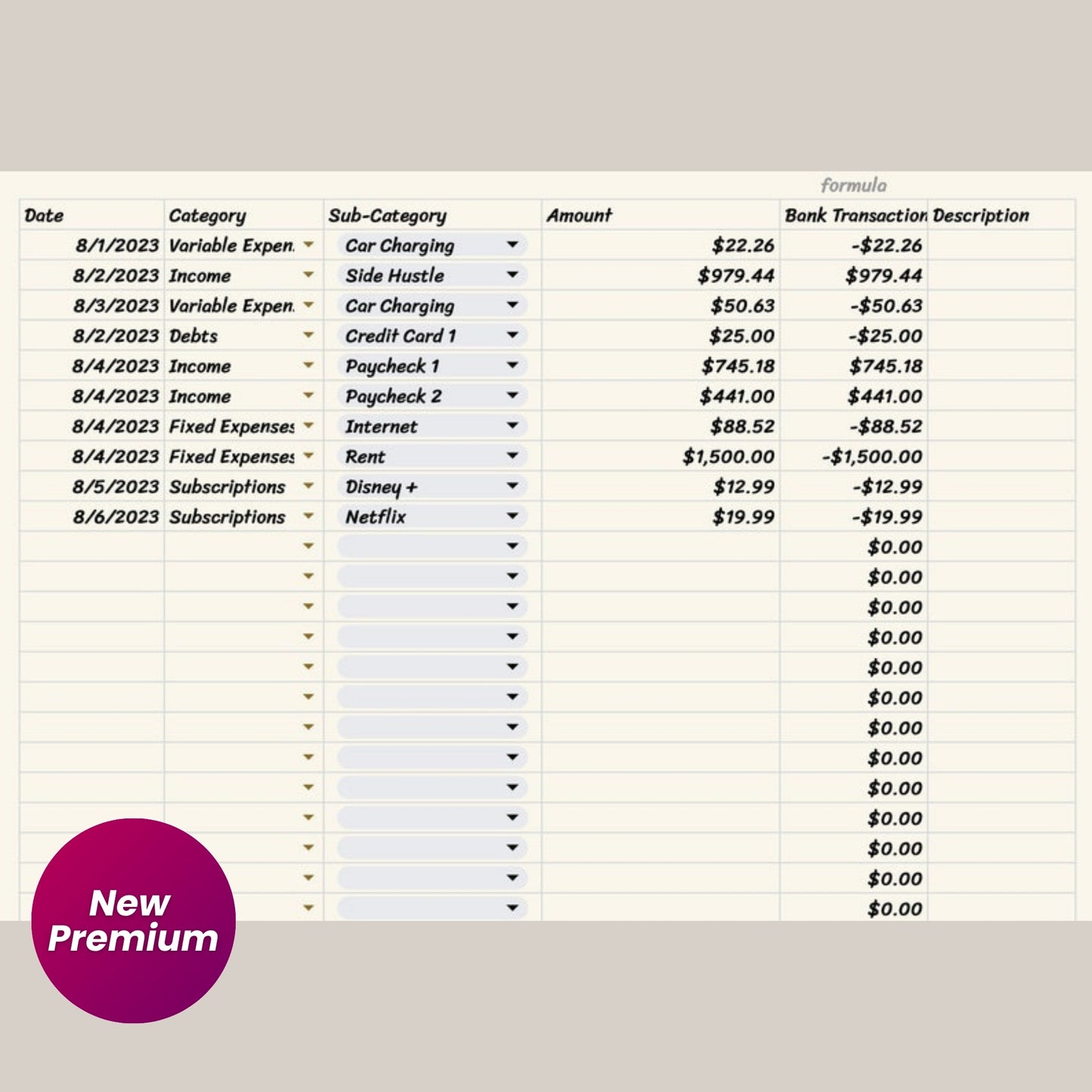 Digital Monthly Budget Template with Savings Tracker and Calendar (Google Sheets)