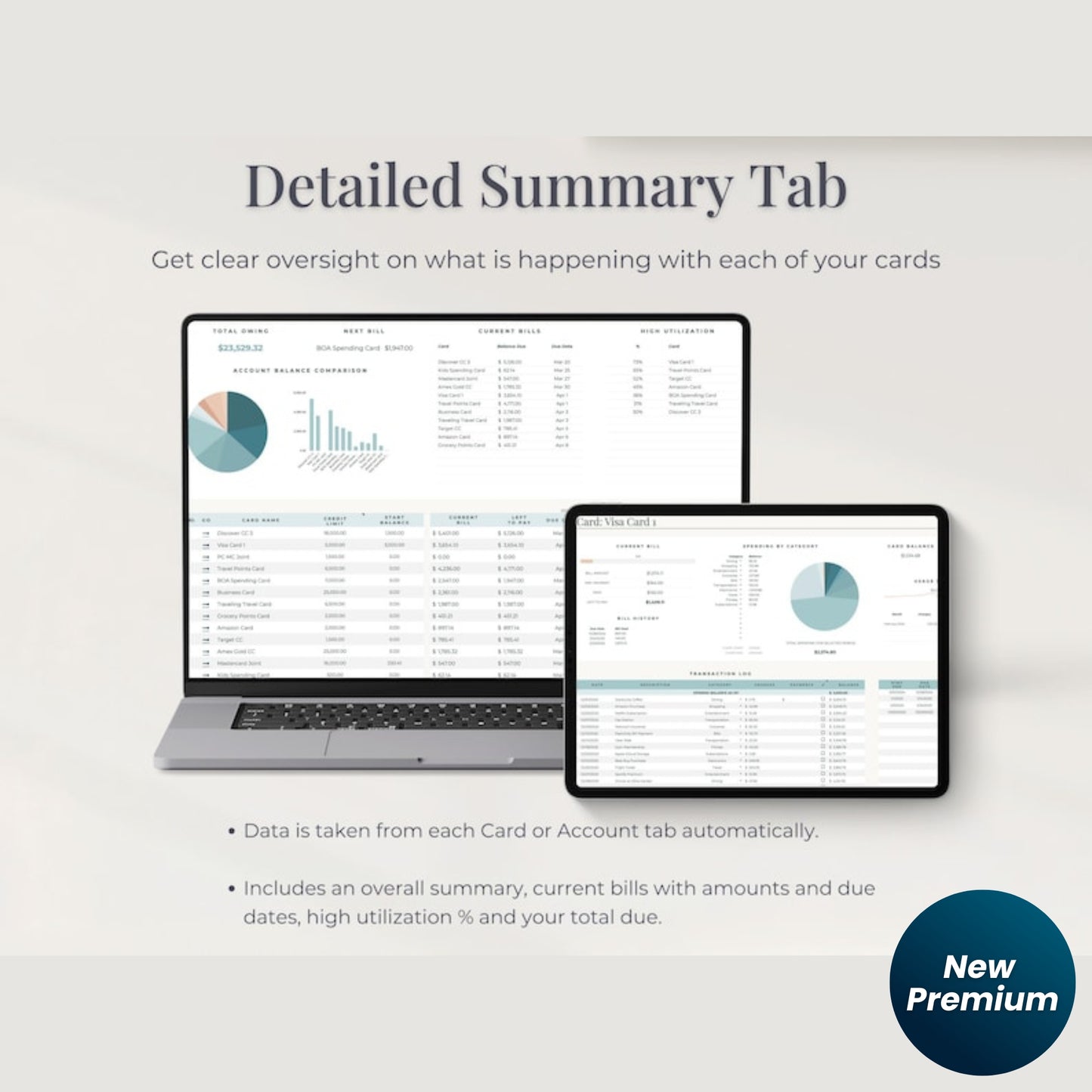 Credit Card Tracker Log Template | Personal Finance Spreadsheet | Google Sheets & Excel Credit Card Payoff Planner