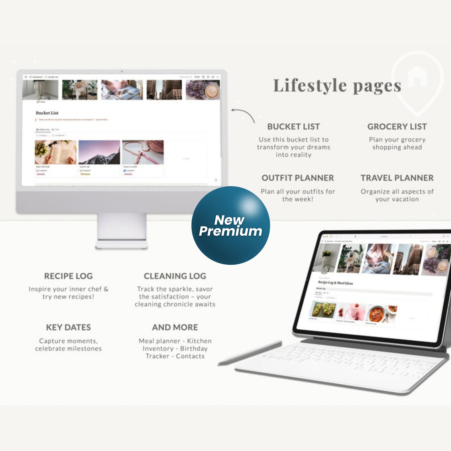 The Ultimate Notion Life Planner – Digital Notion Template with Light & Dark Themes, Aesthetic Dashboard, Daily Weekly Monthly Pages