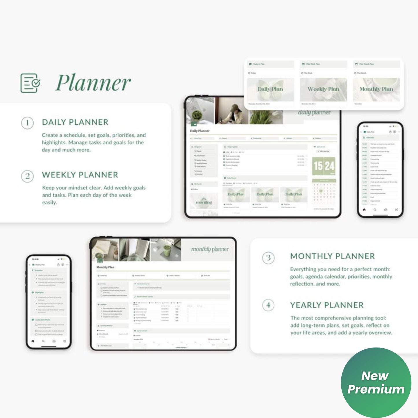 2025 Notion Life Planner Template | That Girl Matcha Aesthetic | Minimalist ADHD-Friendly All-in-One Digital Dashboard