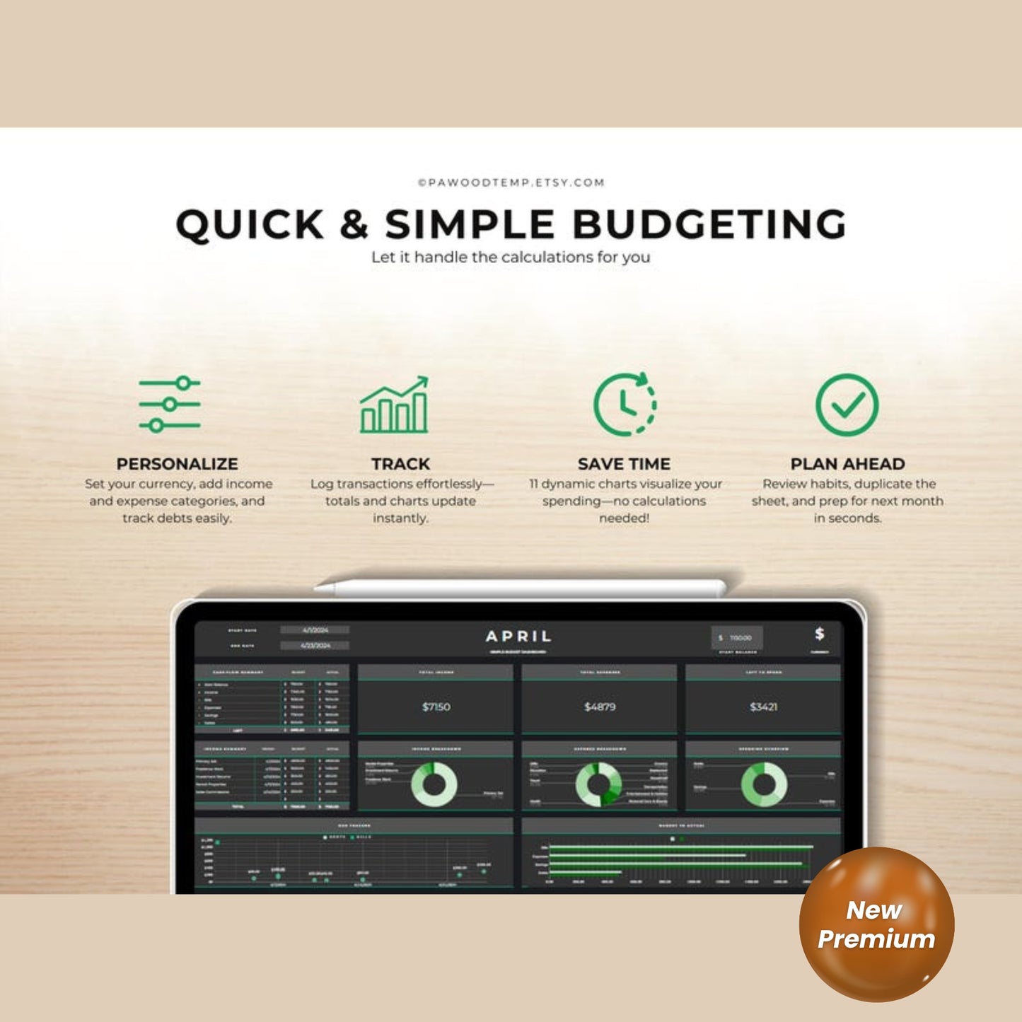 Google Sheets Budget Planner - Monthly & Weekly Expense Tracker - Personal Finance Spreadsheet - Paycheck Budget Tracking Template