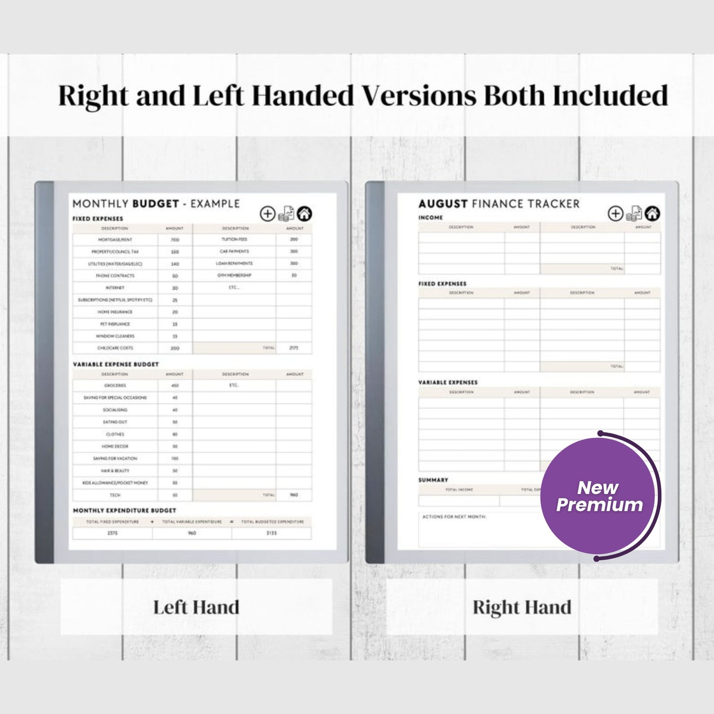 Finance Template for reMarkable 1 & 2 | Personal Finance & Budget Planner | Income & Expense Tracker PDF