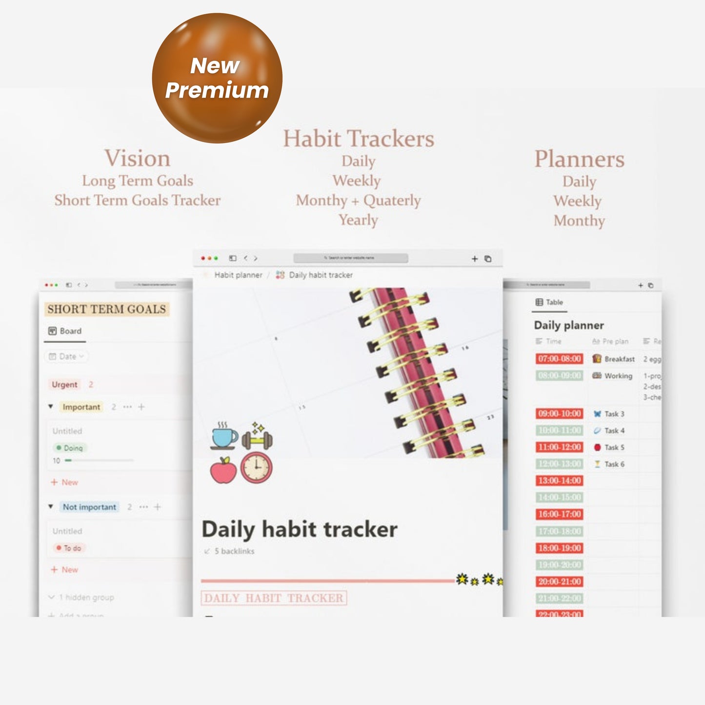 GTD Notion Life Template Planner | Daily, Weekly, Monthly Notion Planner | Personal Dashboard, Habit Tracker, Task Manager