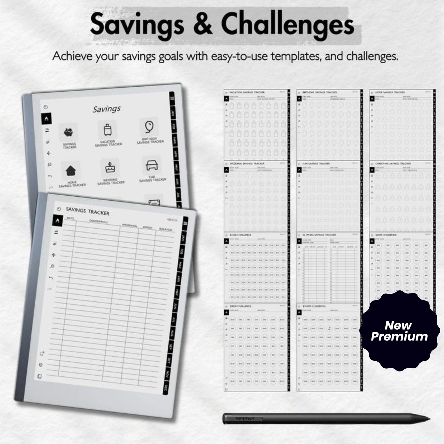 Financial Planner for reMarkable 2 | 2025 Budget Planner | Expense Tracker | Savings & Paycheck Tracker | Digital Download