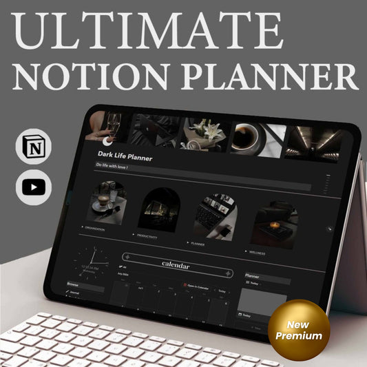 Ultimate Notion Life Planner | Aesthetic All-in-One Notion Dashboard | Dark Mode Digital Template