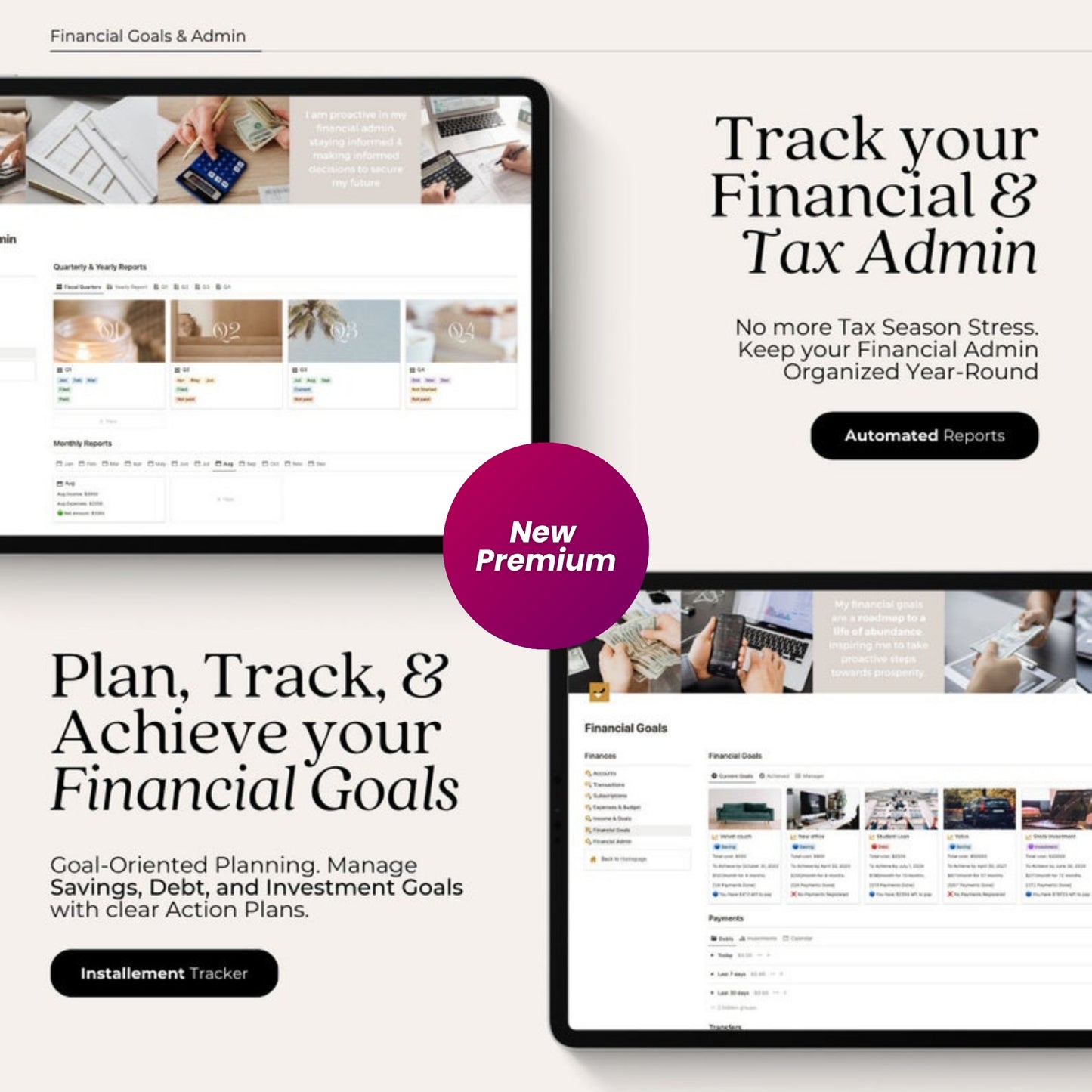 Finance Tracker Notion Template | Personal & Business Financial Planner | Budgeting, Subscriptions, Debt & Income Goals