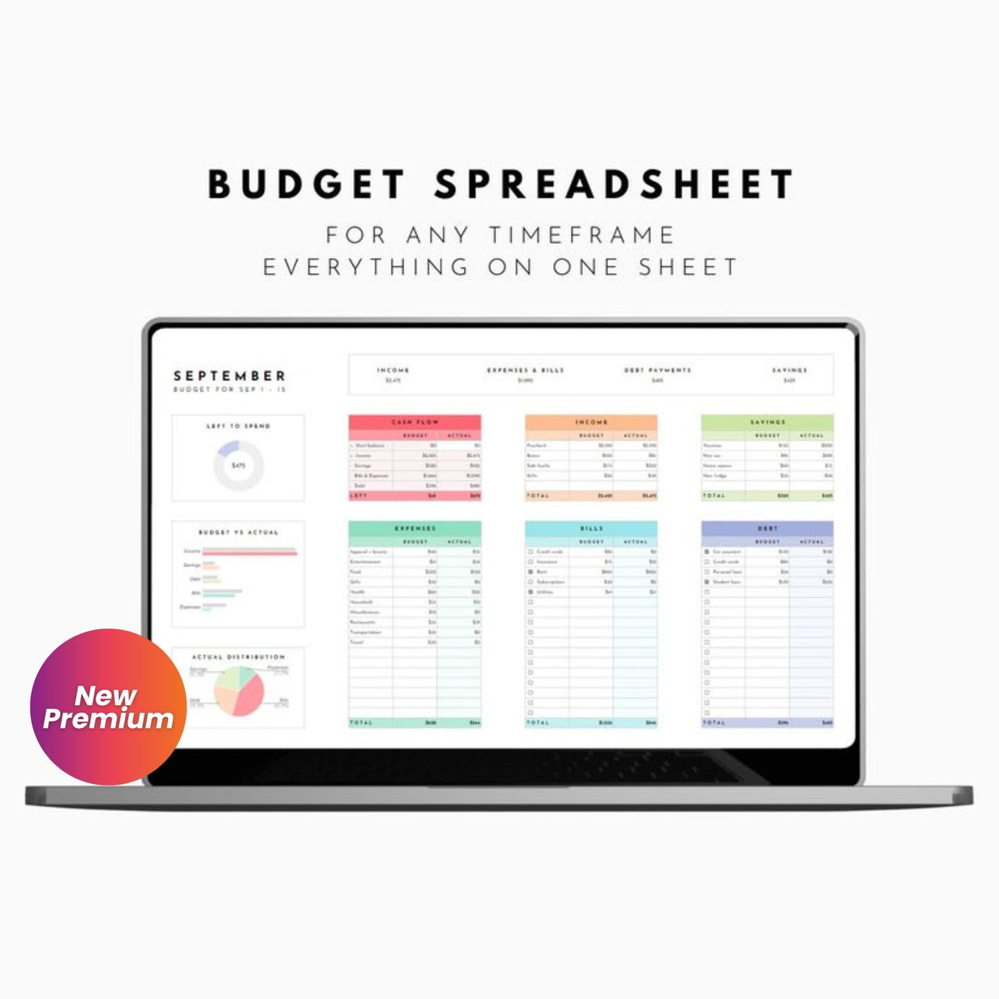 Personal Finance Spreadsheet Bundle | Google Sheets Templates for Budgeting, Savings, Debt Payoff & Net Worth Tracking