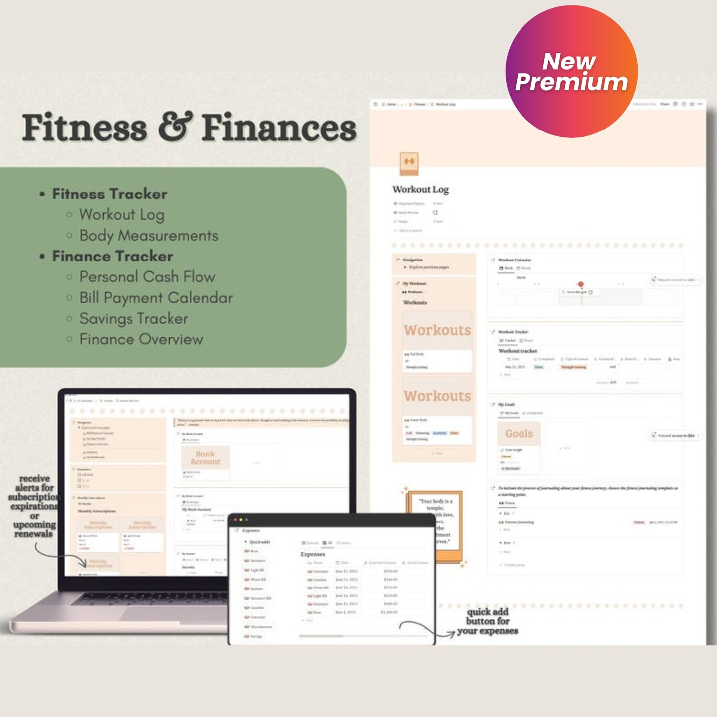 Notion Life Planner Template | Personal Dashboard, Task Manager, Project & Goal Tracker, Meal Plan & Finance Organizer