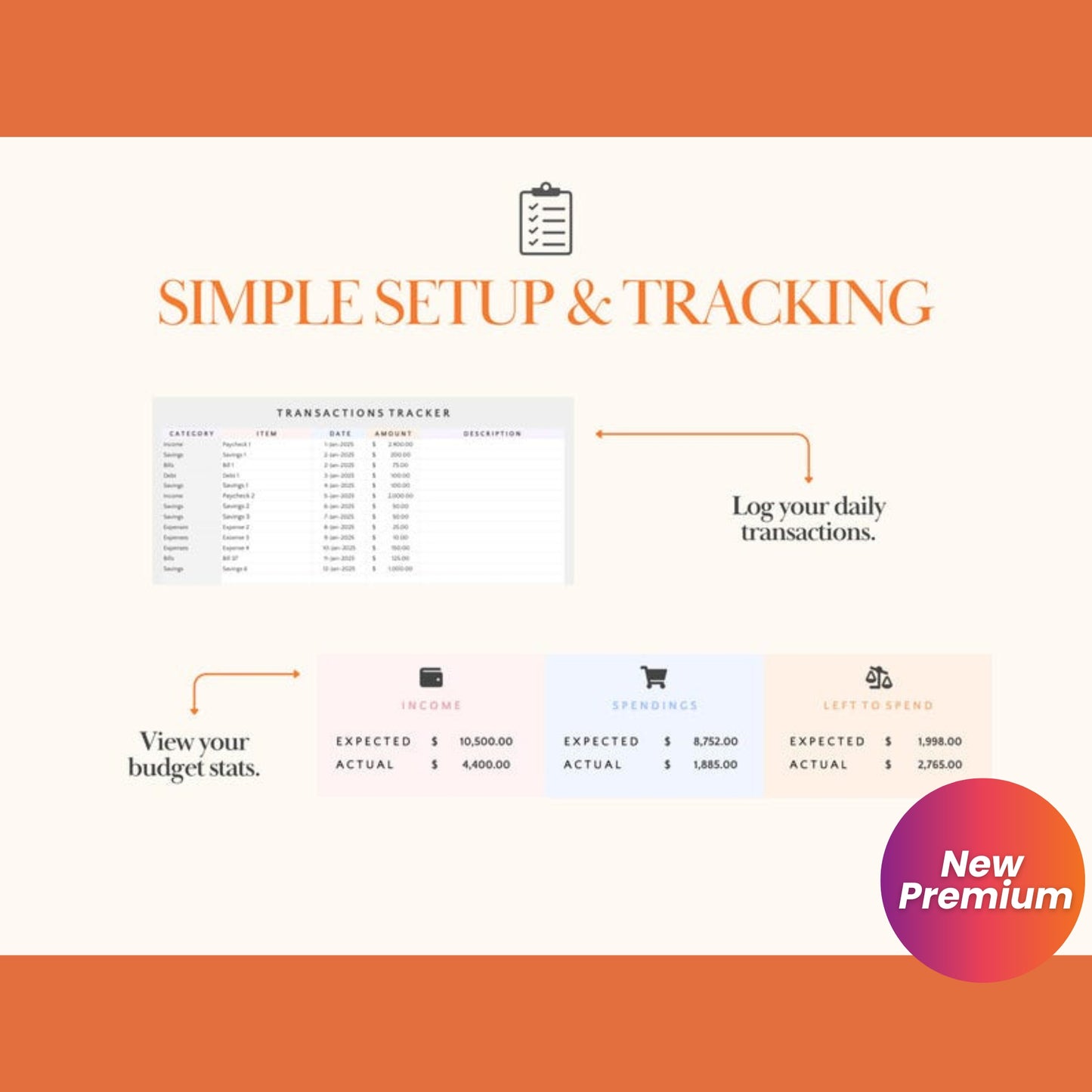 Paycheck Budget Tracker Google Sheets & Excel | Weekly Paycheck Planner | Income & Expense Tracker | Bill Calendar | Debt Tracker
