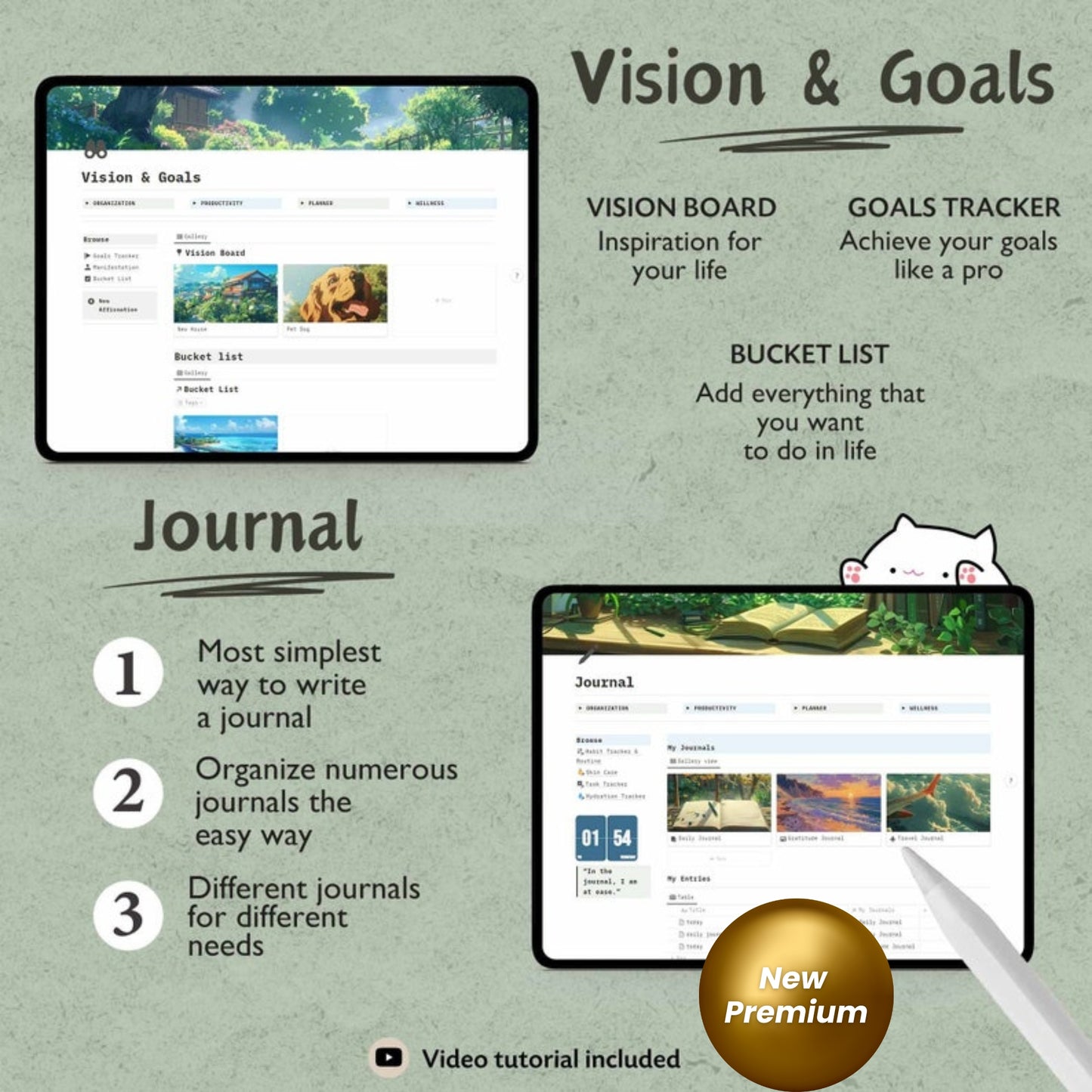 Aesthetic All-in-One Notion Life Planner Template | Anime Digital Dashboard | Daily, Weekly, Monthly Notion Planner