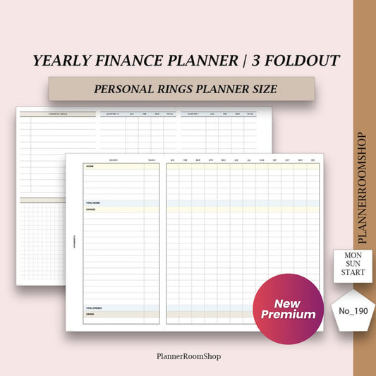Family Budget Printable Planner | Finance Tracker Template | ADHD-Friendly Budget Inserts | Bill Organizer | Undated Savings Planner (190 Inserts)