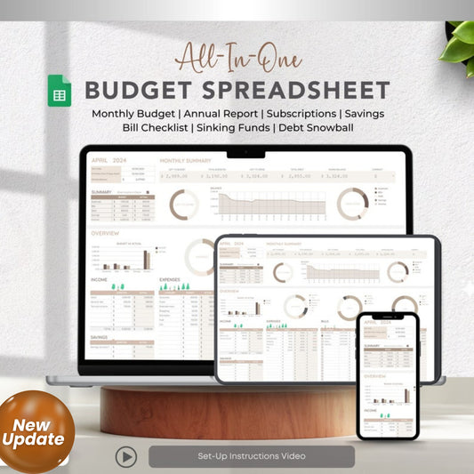 ADHD-Friendly Monthly Budget Spreadsheet for Google Sheets – Daily Expense Tracker, Income Planner, Biweekly Paycheck Budget Tool