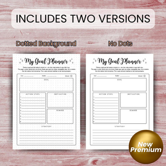 Ultimate ADHD Goal Planner Bundle for Neurodivergent Minds – Printable Vision Board, Wheel of Life, Goal Setting & Progress Tracker