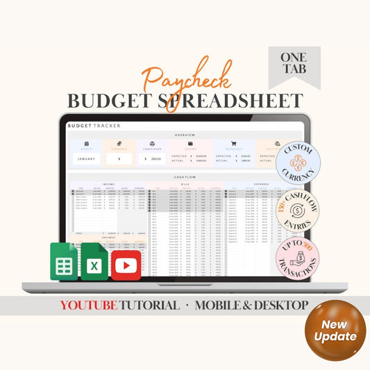 Budget Planner Google Sheets | Personal Finance Tracker | Excel Expense Spreadsheet | Student Monthly Budget Template