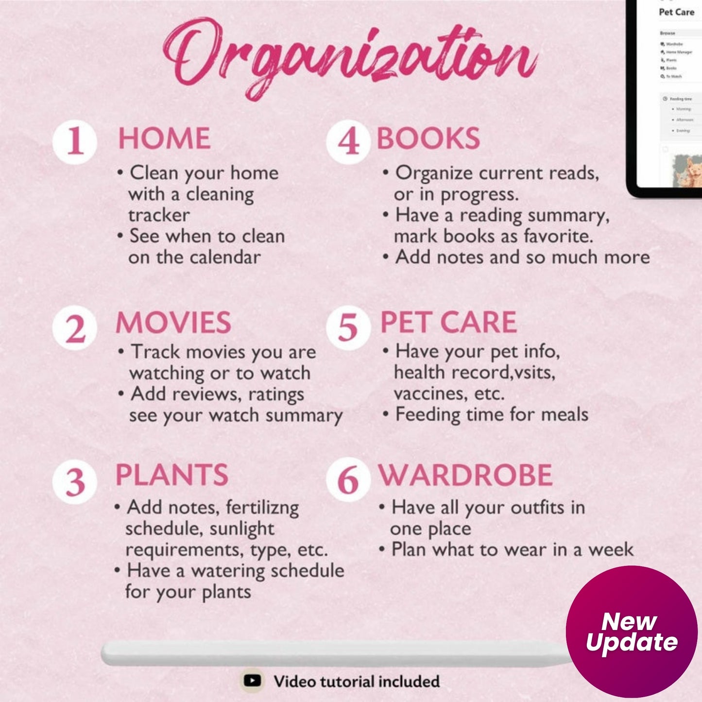 2025 Notion Life Planner – Pink All-in-One Notion Template | Girl Aesthetic Dashboard | Ultimate Digital Notion Planner