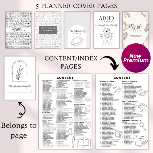 Mega ADHD Life Planner Bundle 2025 | 15-in-1 Printable A4 A5 Inserts | Productivity, Wellness, Goal, Budget & More | 300+ Pages