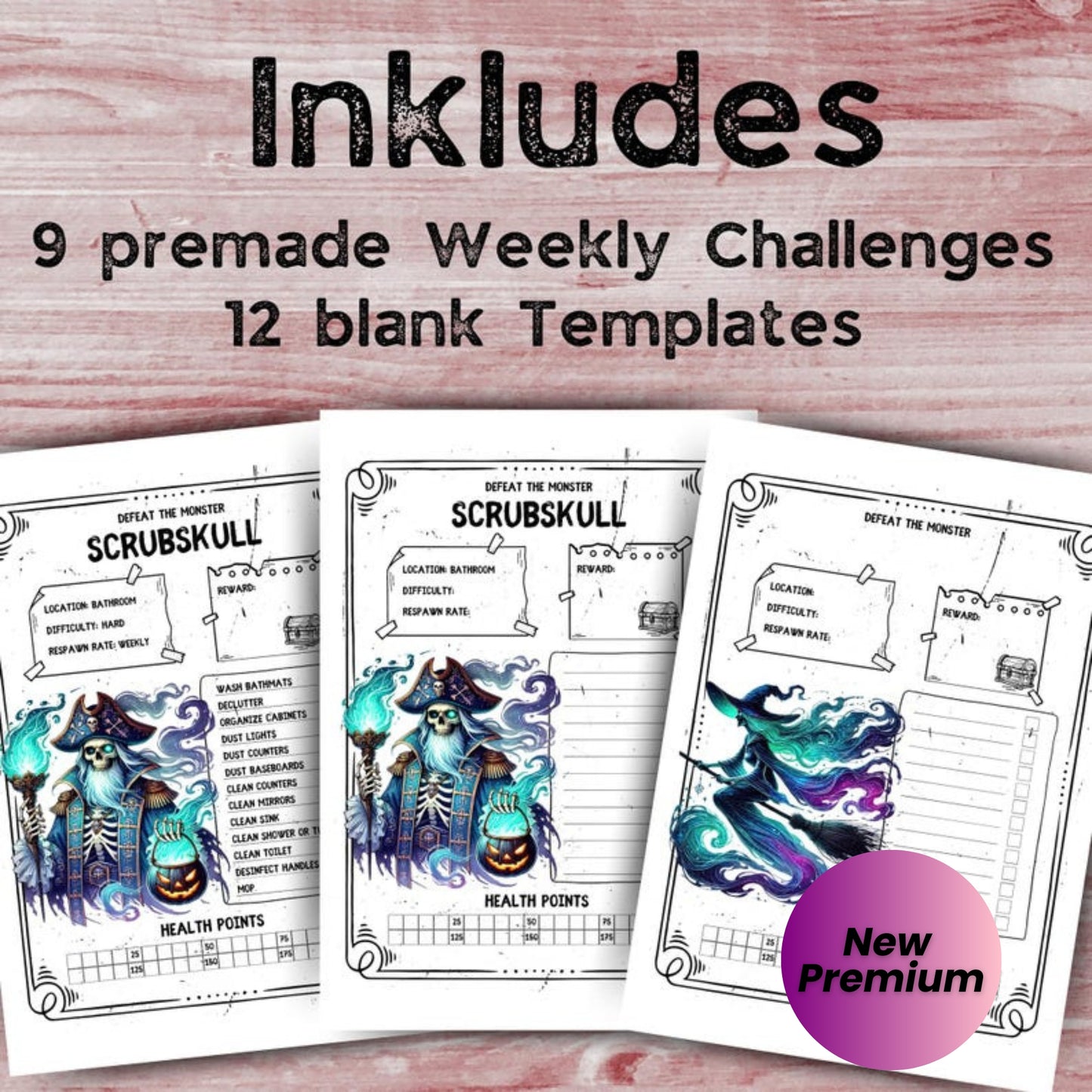 Supernatural Cleaning Challenge Game Printable | Gamified Task Tracker for ADHD and Neurodivergent People | PDF Download