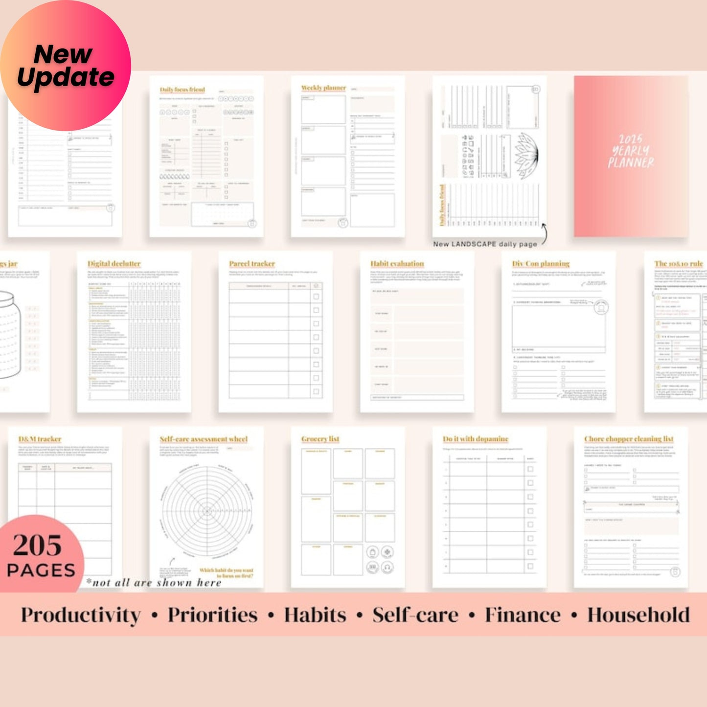 ADHD Printable Planner (Created by an ADHDer) – 205-Page Adult ADHD Daily Organizer, Self-Care & Growth Journal – 2025 & Beyond