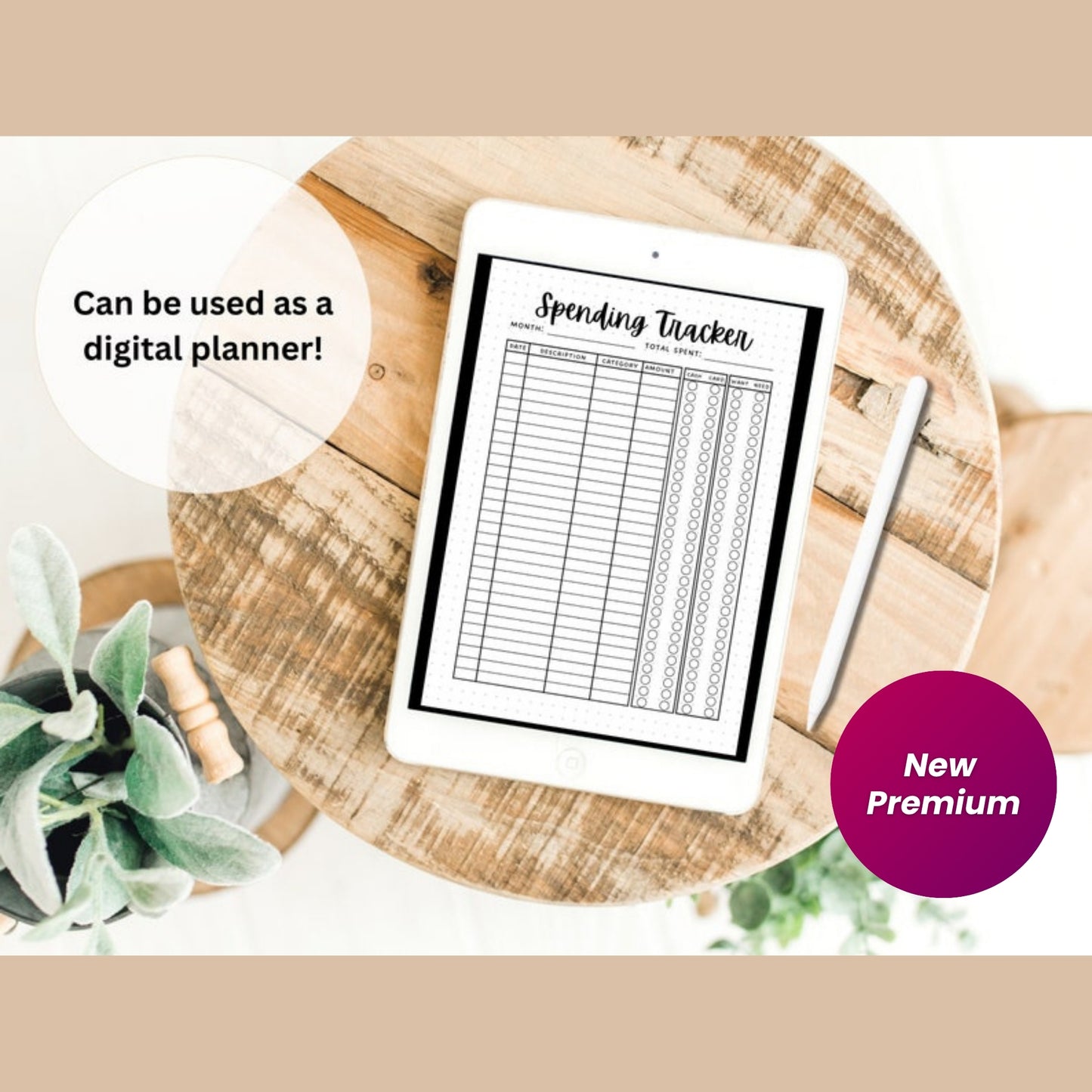 Spending Tracker Printable Journal Page – Expense & Finance Log – A4 & A5 Planner Pages – Money Tracker  – Instant Download